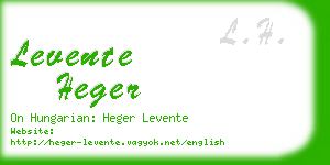 levente heger business card